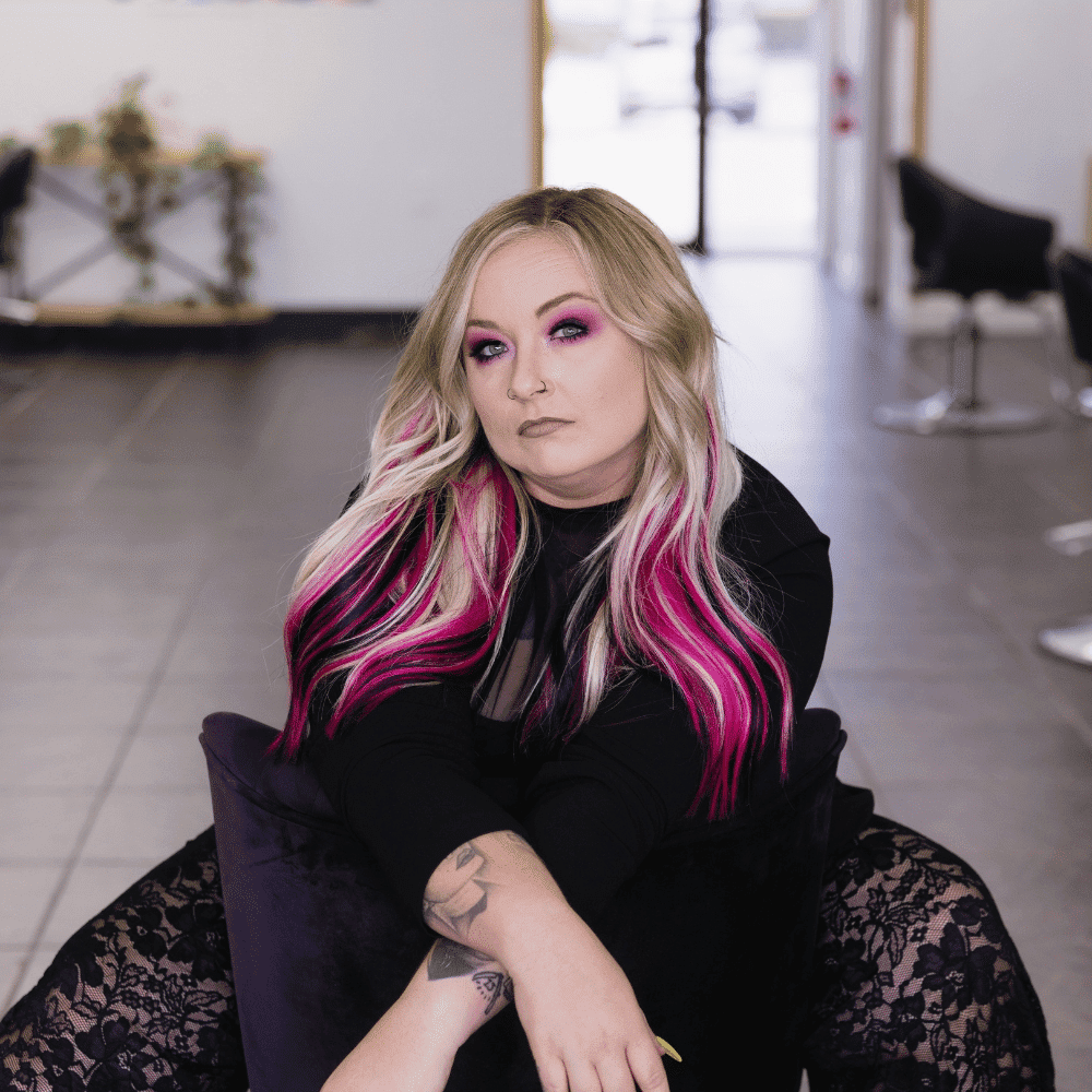 Portrait of Jennifer Gonzalez, a professional stylist at Frequency Salon, showcasing their expertise and style.